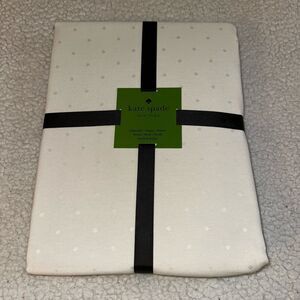 Kate Spade Tablecloth Holiday Embossed Dot Pattern Cream Round Shape 70” NWT